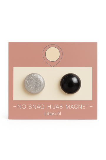 Hoofddoekmagneet Zwart-Wit Glitter