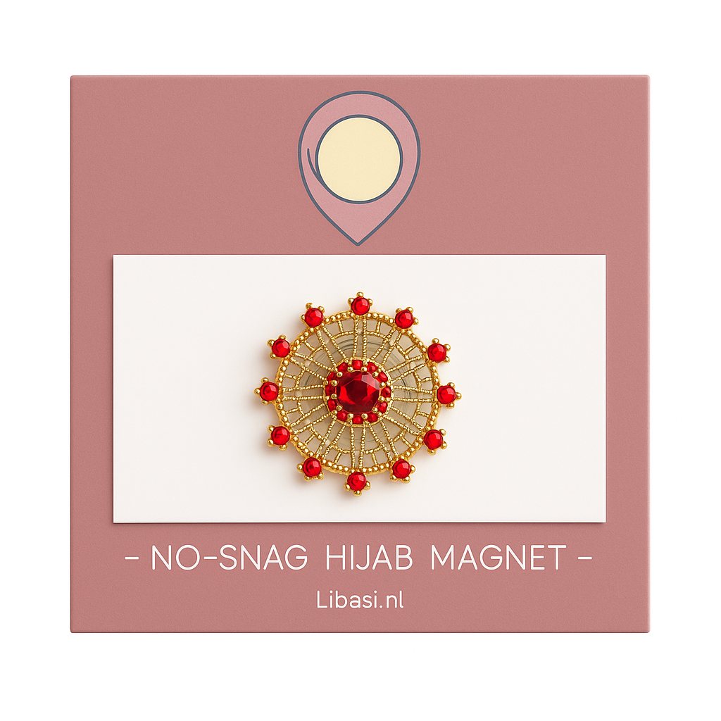 Hoofddoek Magneet rood/goud