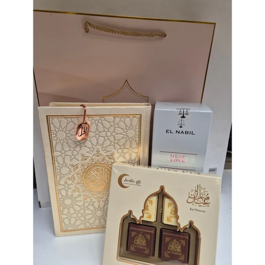 Eid geschenkset Cadeaupakket Koran Luxe met religieuze cadeaus en decoraties