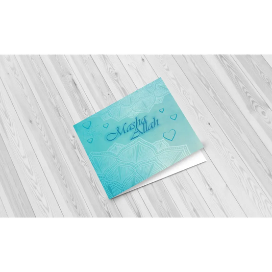 Greeting card masha Allah blue I-Creations