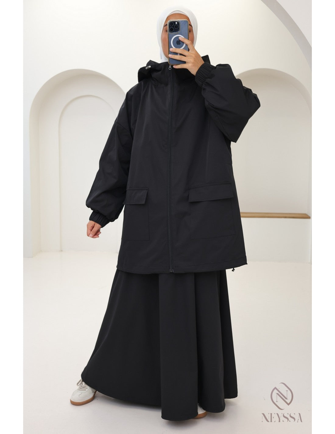 2-delige damesset – lange rok en waterafstotende parka