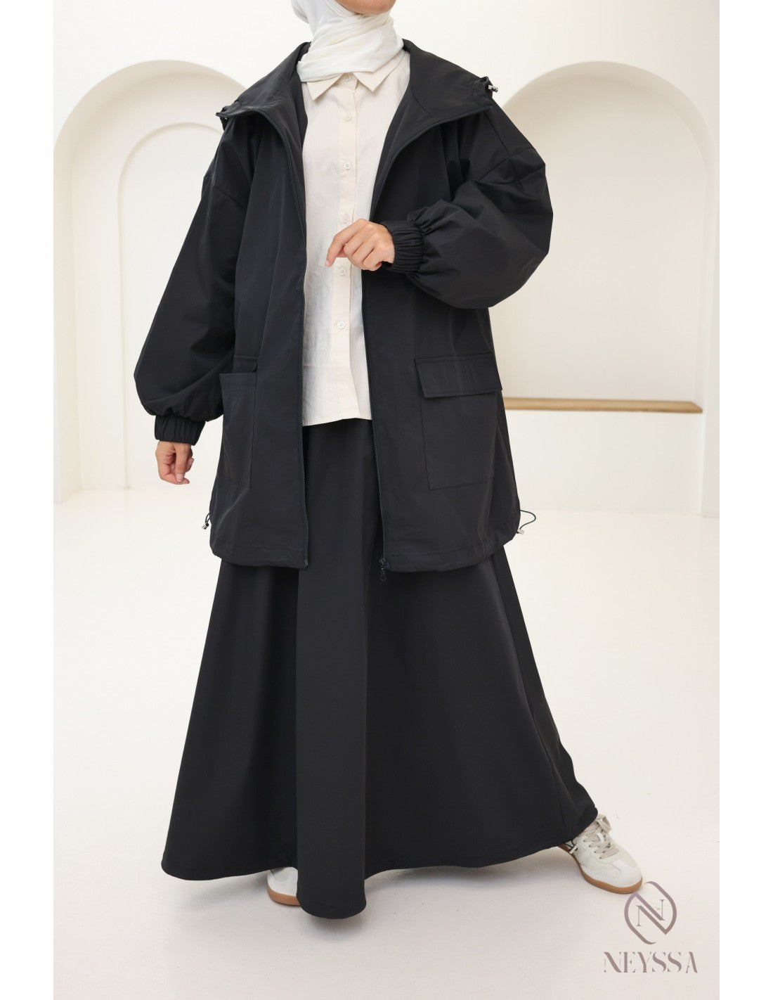 2-delige damesset – lange rok en waterafstotende parka