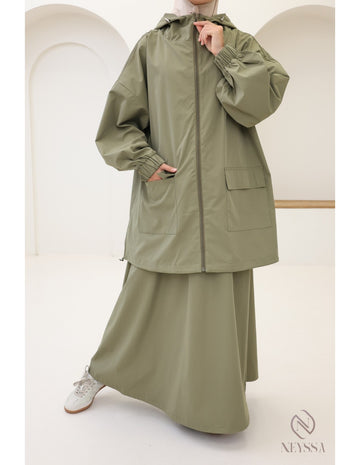 🌧️ 2-delige set voor dames – Lange rok &amp; Parka (Waterafstotend)