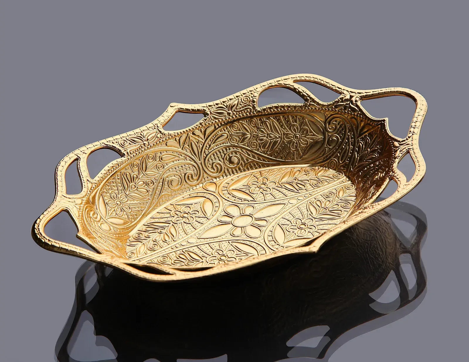 Ovale Zilveren Serveerschaal – Voor Dadels, Snoep - Islamboekhandel.nl