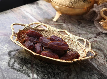 Ovale Zilveren Serveerschaal – Voor Dadels, Snoep - Islamboekhandel.nl