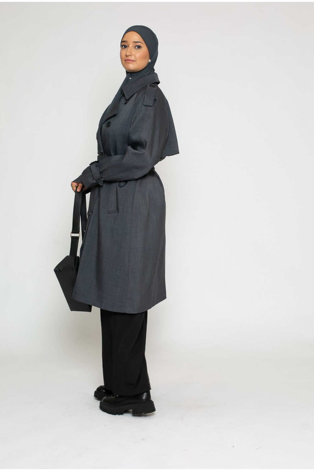 Trenchcoat – donkergrijs