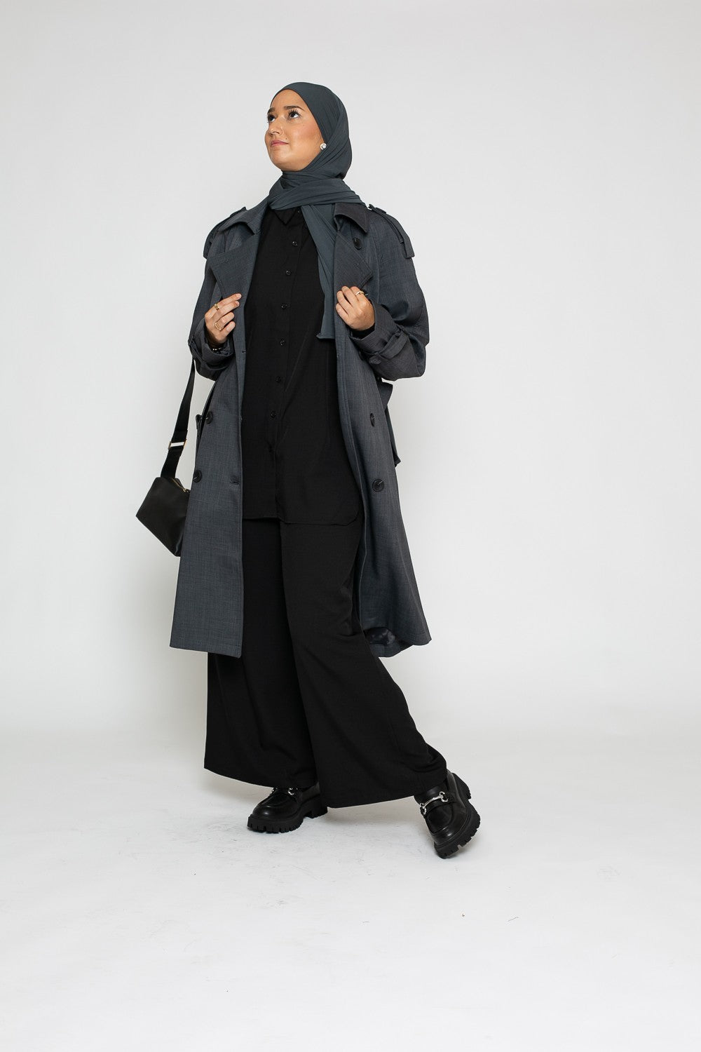 Trenchcoat – donkergrijs