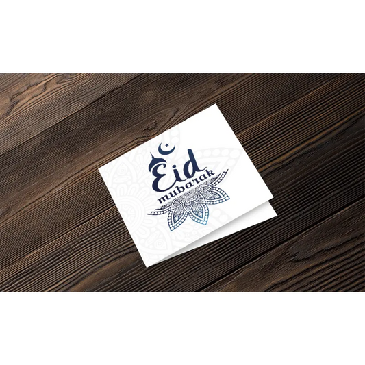 Wenskaart Eid mubarak blue I-Creations