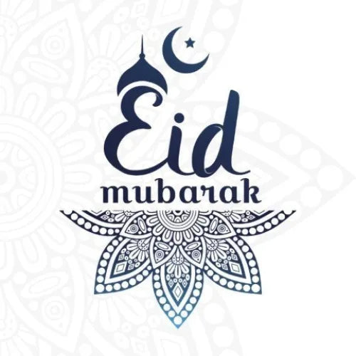 Wenskaart Eid mubarak blue I-Creations
