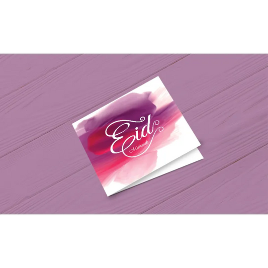 Wenskaart Eid mubarak fushia I-Creations