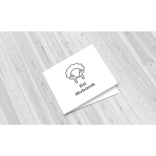 Wenskaart Eid mubarak schaap I-Creations