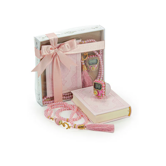 Cadeauset koran/tasbih -Roze