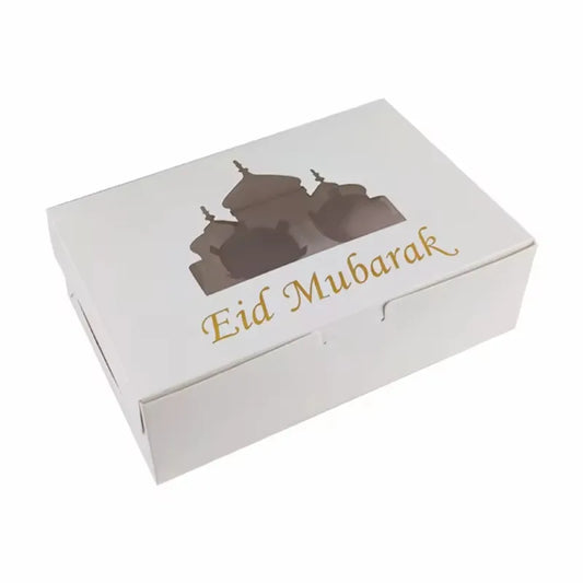 Doos voor 6 cupcakes Eid Mubarak - decoratie