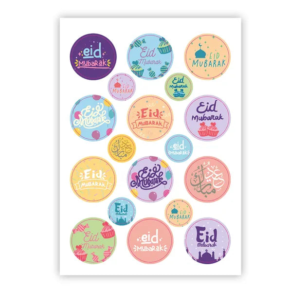 Eid mubarak uitdeelstickers voor kinderen (20 vellen)