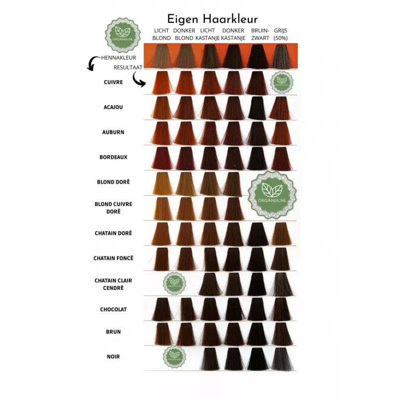 Hennacrème Chatain fonce / donkerkastanje 90 ml - Henna
