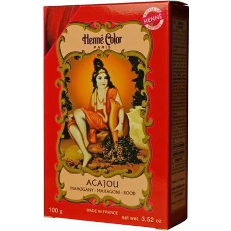 Hennapoeder Acajou / rood 100 Gram - Henna