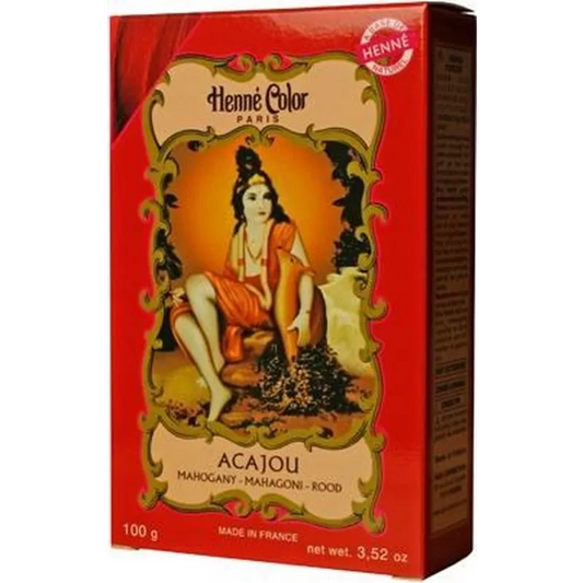 Hennapoeder Acajou / rood 100 Gram - Henna