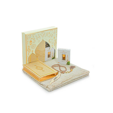 Luxe cadeauset gebedskleed tasbih koran arabisch en parfum